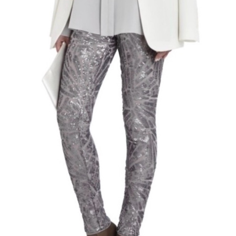 BCBG Silver Sequin Leggings